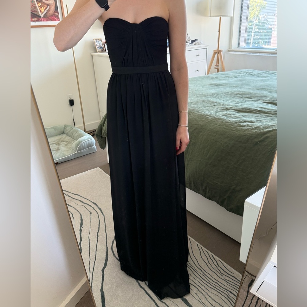 BCBGMaxAzria Elegant Black Strapless Maxi Dress